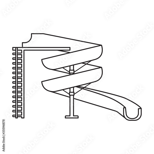Water slide vector icon.Outline vector icon isolated on white background water slide .