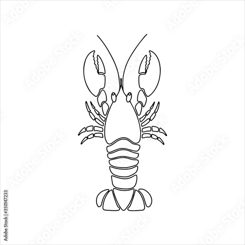 Hand drawn lobster logo. Vector doodle style illustration lobster isolated on white background. Healthy seafood. Design for restaurant menu, banner, print, card, invitation, coloring book