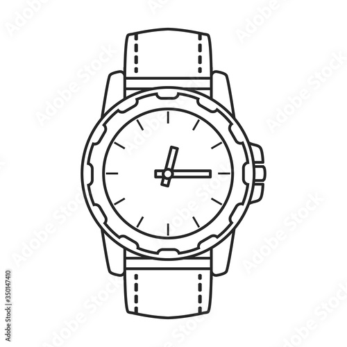 Watch wrist vector icon.Outline vector icon isolated on white background watch wrist.