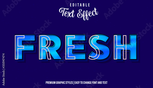 Fresh, Blue Style Editable Text Effect Premium EPS