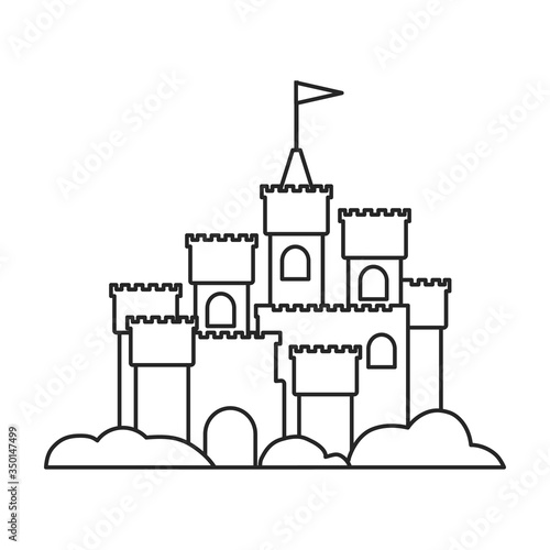 Sand castle vector icon.Outline vector icon isolated on white background sand castle .