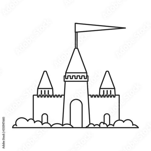 Sand castle vector icon.Outline vector icon isolated on white background sand castle .