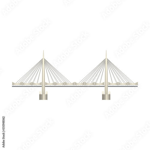 Bridge vector icon.Realistic vector icon isolated on white background bridge.