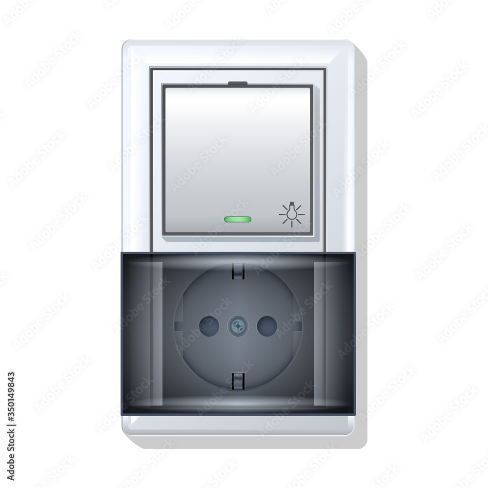Socket of switch vector icon.Realistic vector icon isolated on white background socket of switch. Socket of switch vector icon.Realistic vector icon isolated on white background socket of switch.