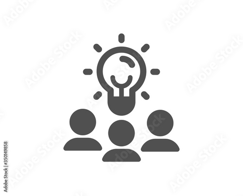 Business idea icon. People group sign. Teamwork meeting symbol. Classic flat style. Quality design element. Simple business idea icon. Vector