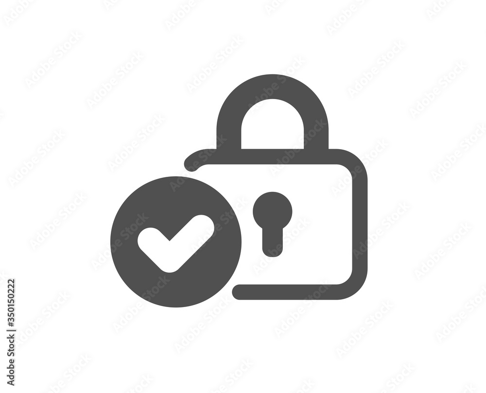 Verified locker icon. Approved protection lock sign. Confirmed security symbol. Classic flat style. Quality design element. Simple verified locker icon. Vector Verified locker icon. Approved protection lock sign. Confirmed security symbol. Classic flat style. Quality design element. Simple verified locker icon. Vector
