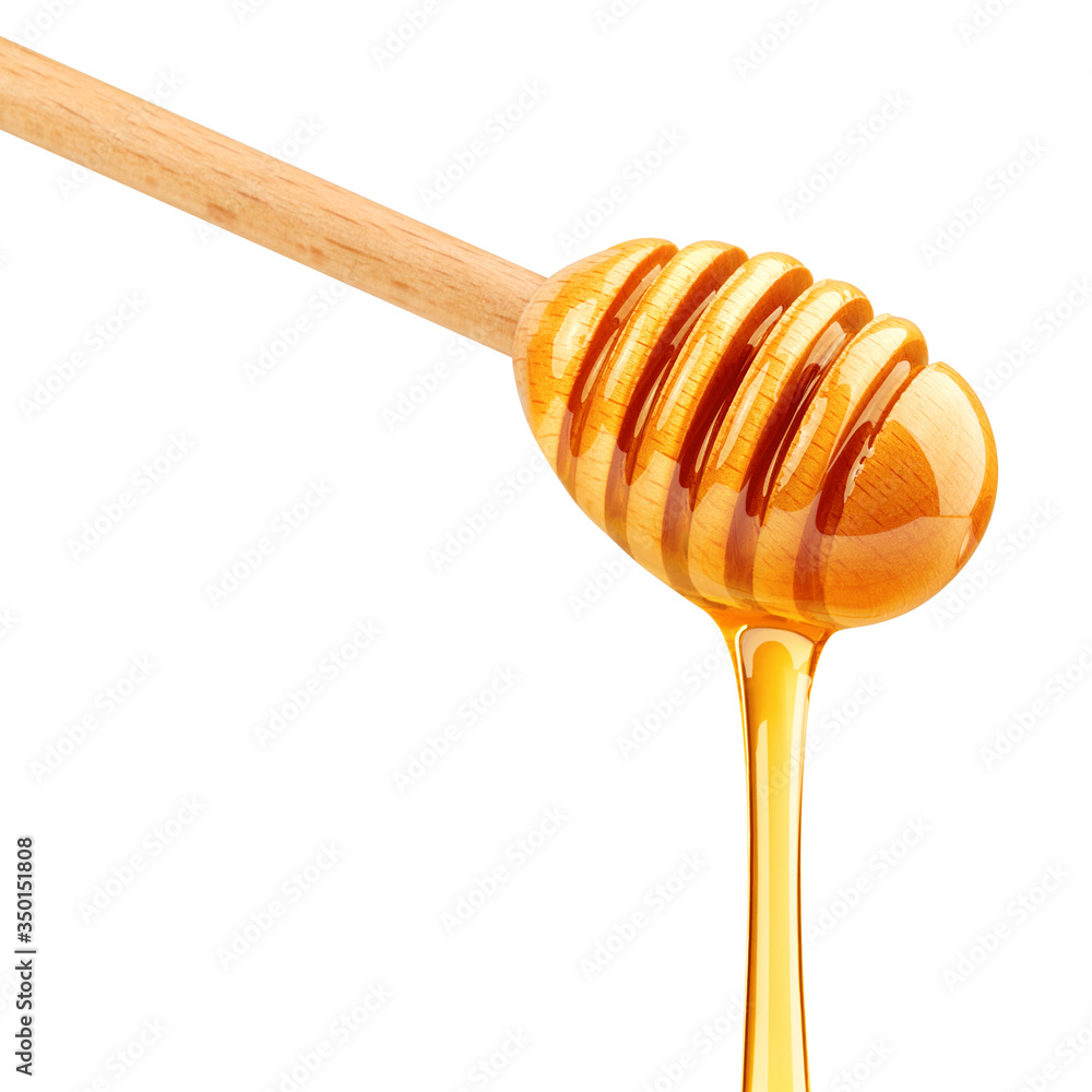 Honey dripping isolated on white background, clipping path, full depth of field Honey dripping isolated on white background, clipping path, full depth of field