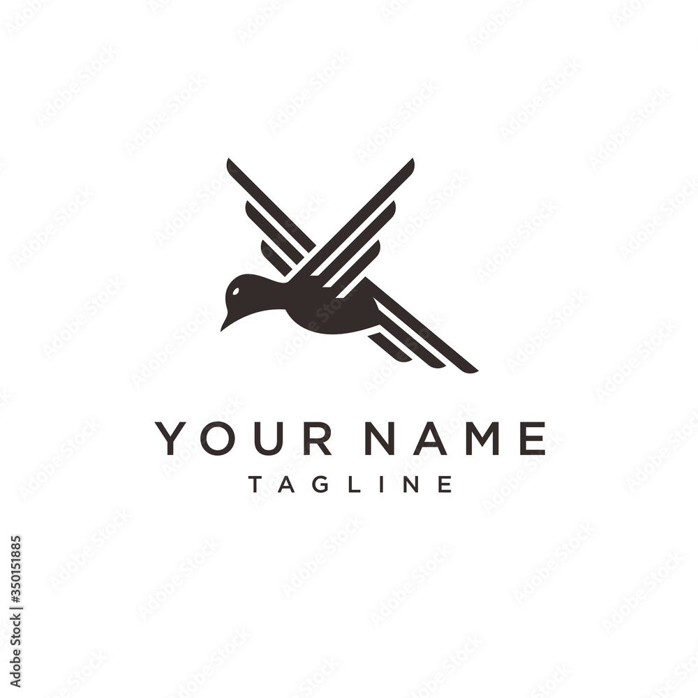 bird leaf logo vector icon line art outline template bird leaf logo vector icon line art outline template
