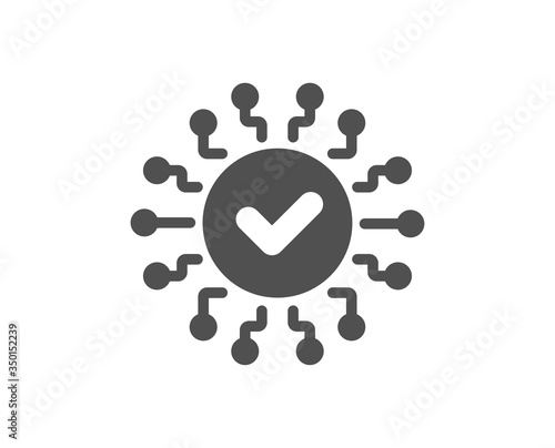 Security network icon. Cyber defence sign. Artificial intelligence symbol. Classic flat style. Quality design element. Simple security network icon. Vector