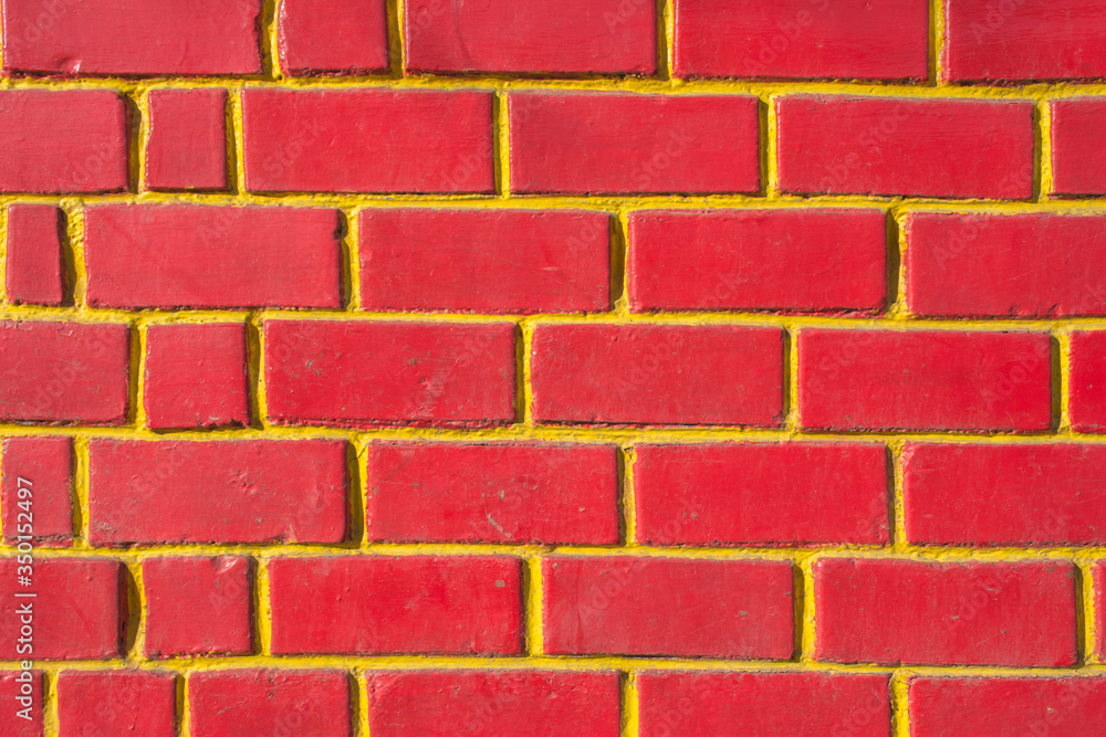 Obraz premium Colorful red brick wall texture, abstract background