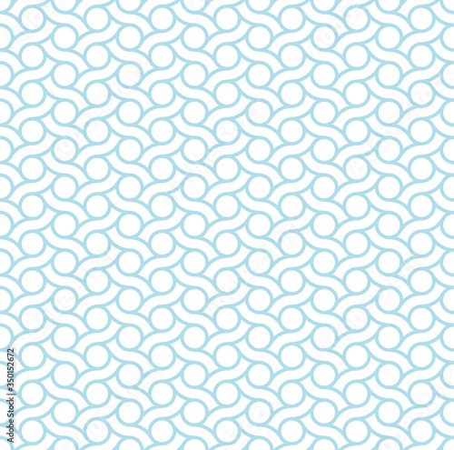 Blue ocean Background circle and curly stripe seamless pattern tiles © Bird's