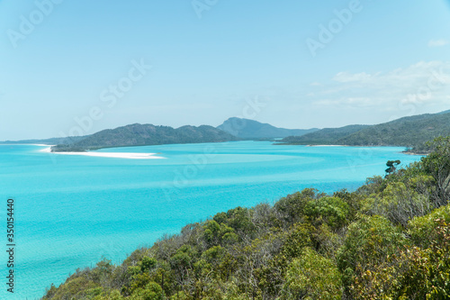 Whitehaven beach aerial view, Whitsundays. Turquoise ocean, white sand. Dramatic DRONE view from above. Travel, holiday, vacation, paradise. Shot in Hill Inlet, Queenstown, Australia. © Jam Travels