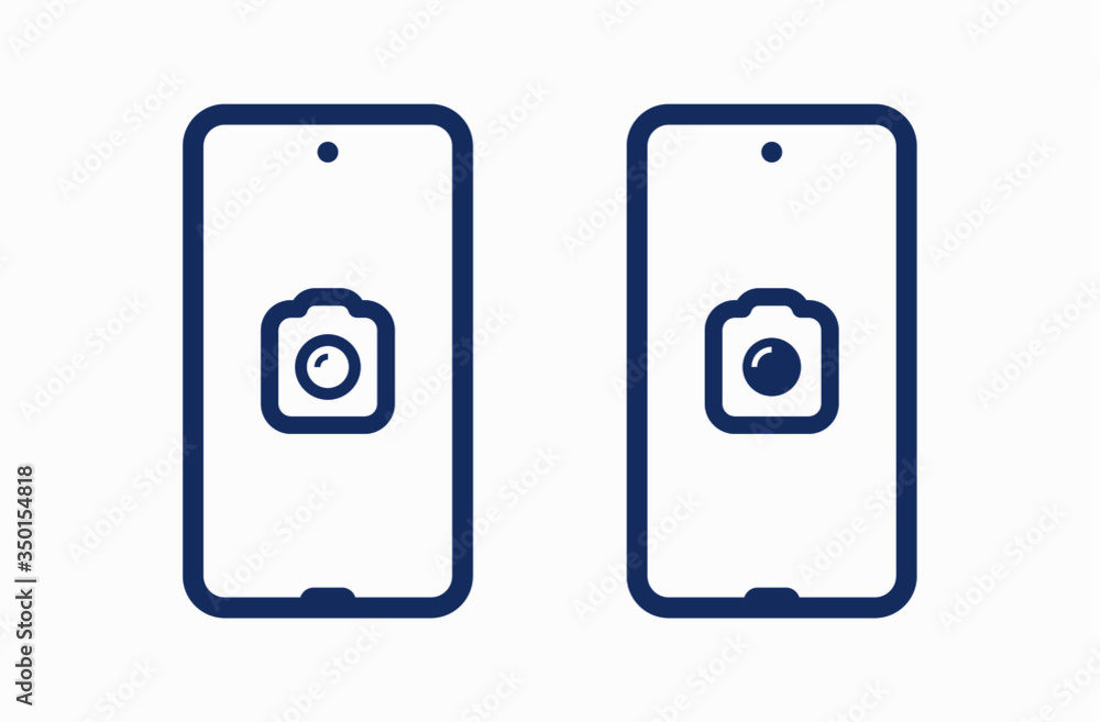 Smartphone camera line vector icon. Photo symbol. Phone lens silhouette icons set for web design. Tablet photographing flat icon for app design. Modern gadget shutter sign minimal flat linear icons Smartphone camera line vector icon. Photo symbol. Phone lens silhouette icons set for web design. Tablet photographing flat icon for app design. Modern gadget shutter sign minimal flat linear icons