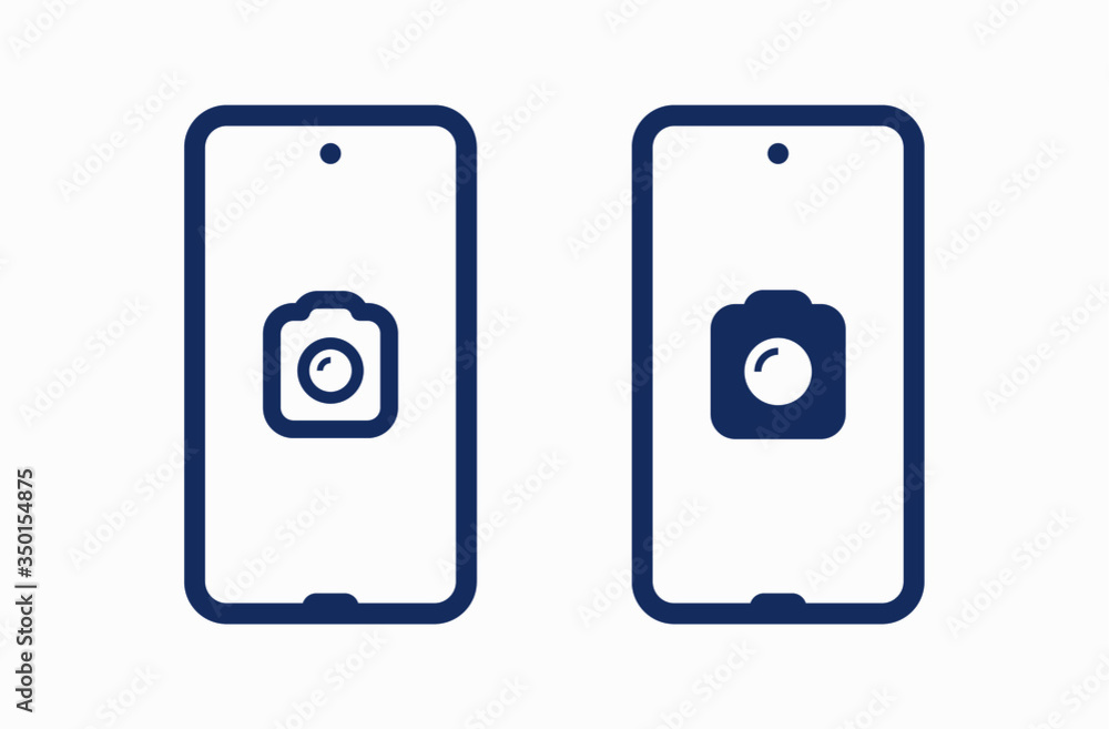 Smartphone camera line vector icon. Photo symbol. Phone lens silhouette icons set for web design. Tablet photographing flat icon for app design. Modern gadget shutter sign minimal flat linear icons Smartphone camera line vector icon. Photo symbol. Phone lens silhouette icons set for web design. Tablet photographing flat icon for app design. Modern gadget shutter sign minimal flat linear icons