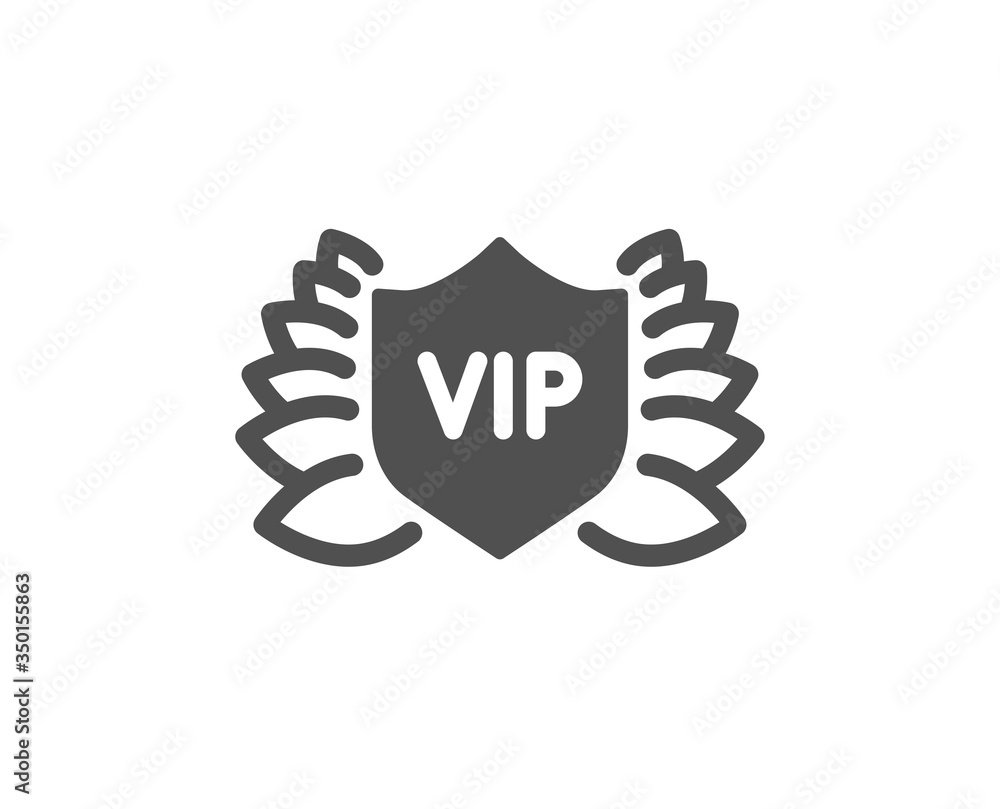 Fototapeta premium Vip security icon. Very important person protection sign. Member club privilege symbol. Classic flat style. Quality design element. Simple vip security icon. Vector