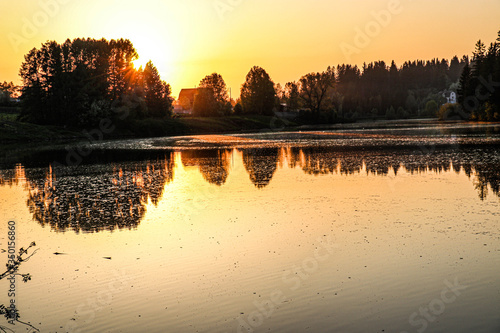 sunrise over lake