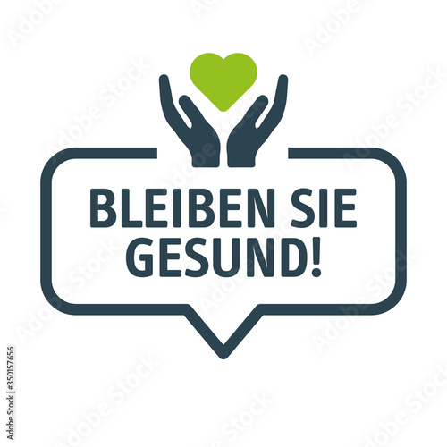 Bleiben Sie Gesund- Sprechblase mit Symbol - Gesundheitsfürsorge