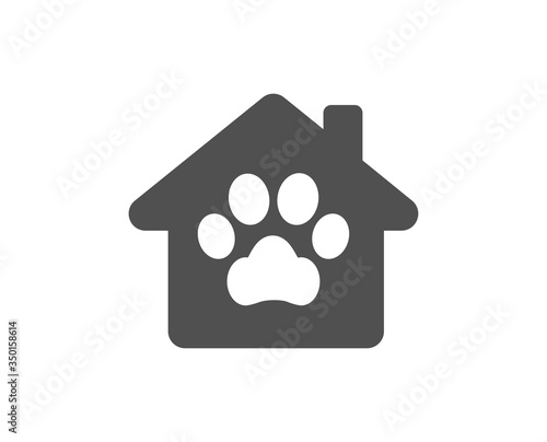 Pet shelter icon. Veterinary clinic sign. Pets care symbol. Classic flat style. Quality design element. Simple pet shelter icon. Vector