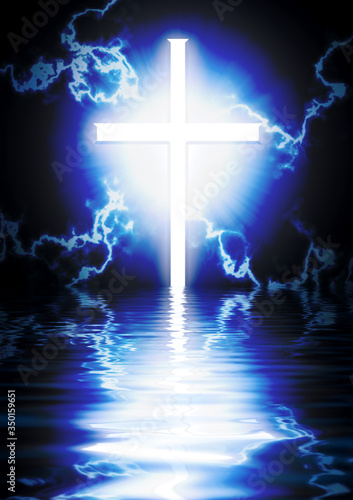 фотографія glowing cross