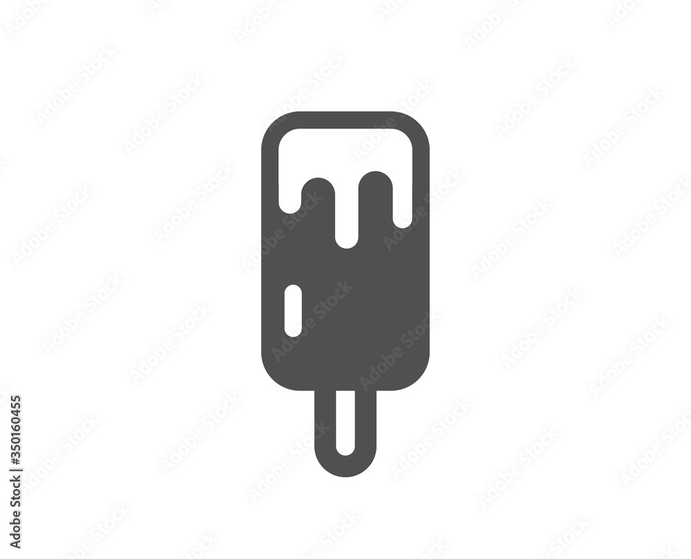 Ice cream on stick icon. Vanilla sundae sign. Frozen summer dessert symbol. Classic flat style. Quality design element. Simple ice cream icon. Vector Ice cream on stick icon. Vanilla sundae sign. Frozen summer dessert symbol. Classic flat style. Quality design element. Simple ice cream icon. Vector