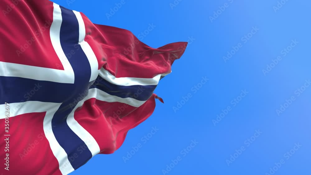 Norway flag - 3D realistic waving flag background