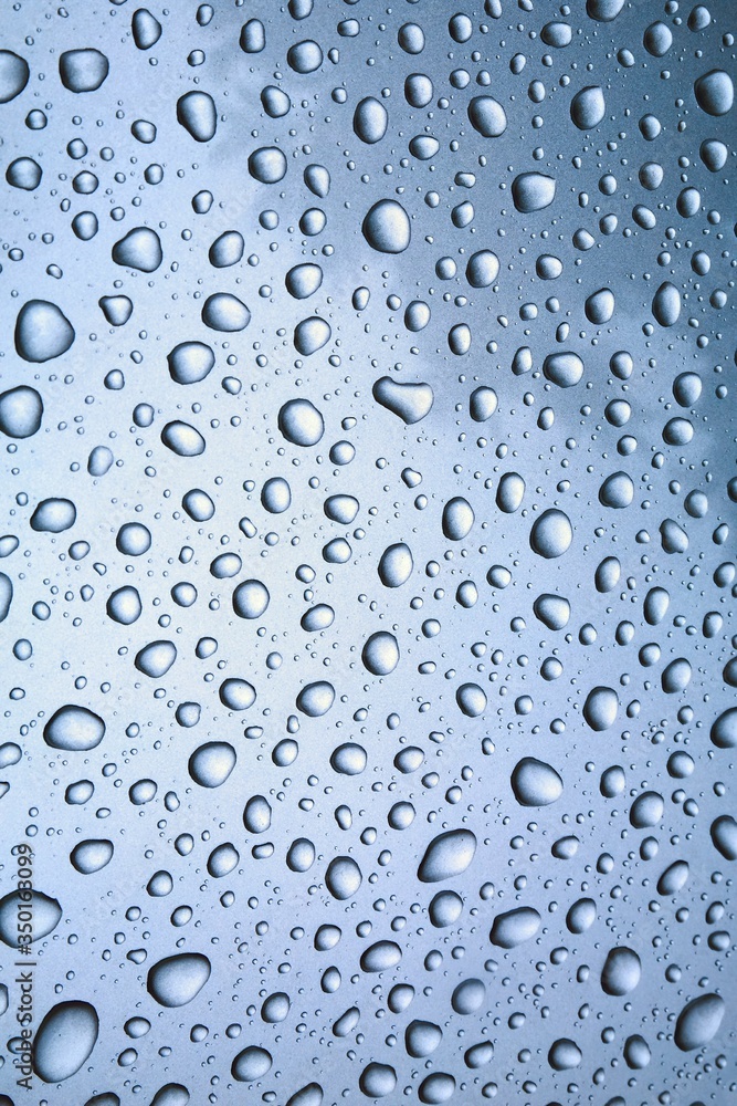 Water drops on a shiny paint surface of a car Water drops on a shiny paint surface of a car