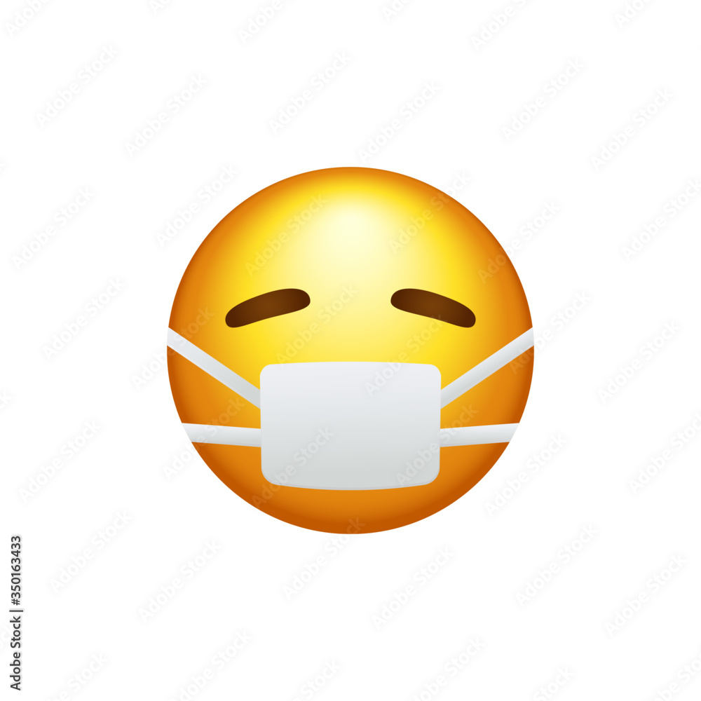Face mask emoji. Medical mask emoticon symbol. Vector Illustration Stock Vector Adobe Stock
