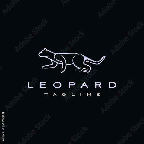Leopard logo design. Awesome a leopard silhoutte. A leopard logotype.