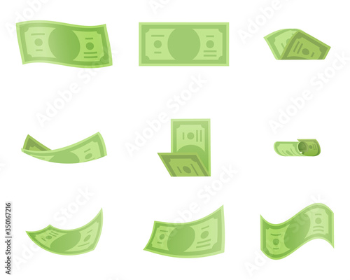 Isolated on white money twist fold bend banknote design vector illustration