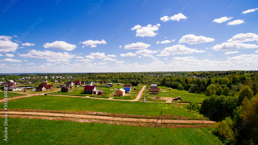 a bird's-eye view of the village