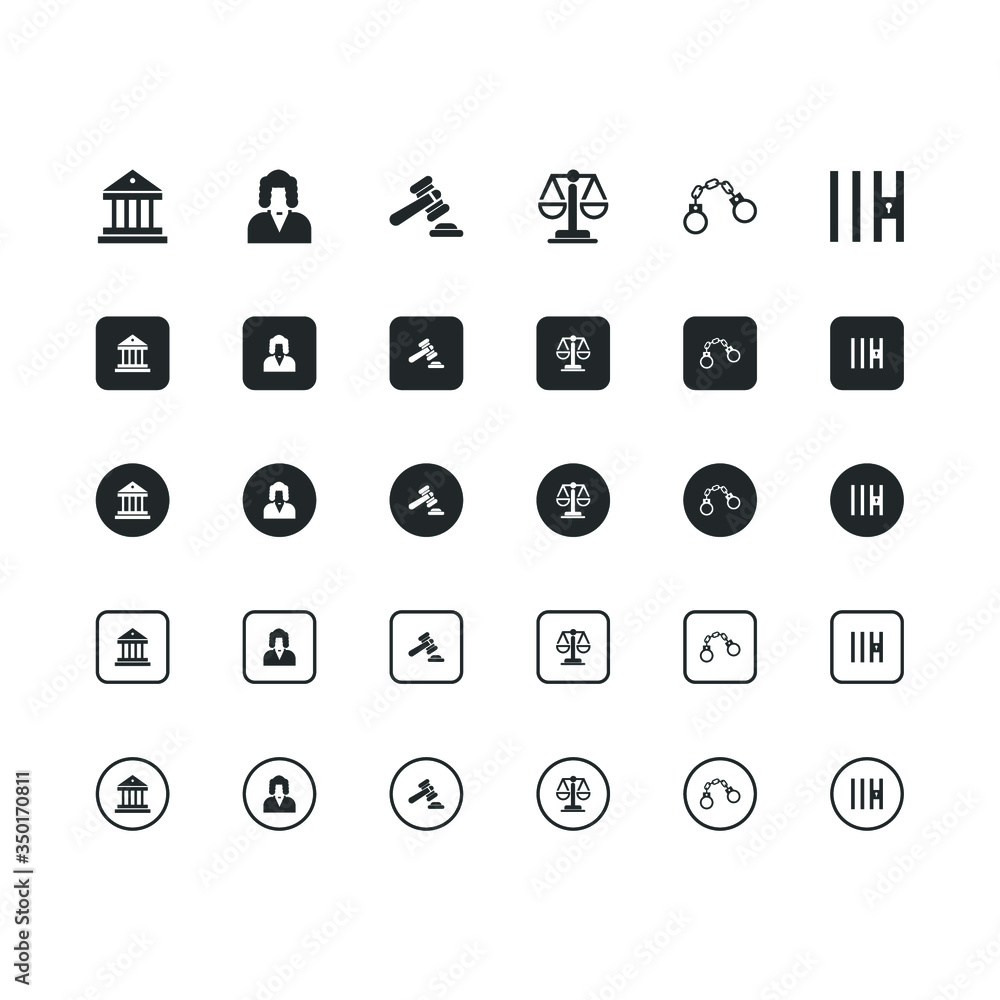 Set of Law and Justice Vector Icons.
Set of Law and Justice Vector Icons.