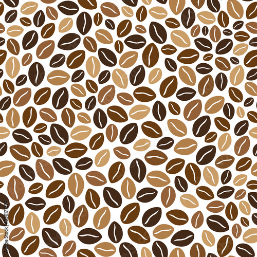 Seamless pattern with coffee beans vector