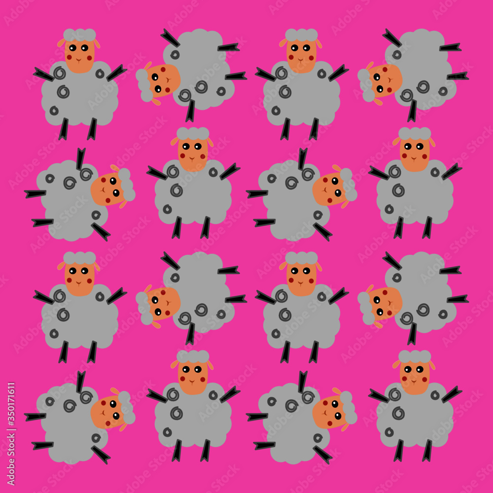 Cute little Sheeps silver on simple background Cute little Sheeps silver on simple background