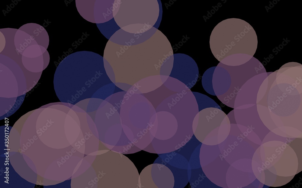 Gray translucent circles on a dark background. Gray tones. 3D illustration Gray translucent circles on a dark background. Gray tones. 3D illustration