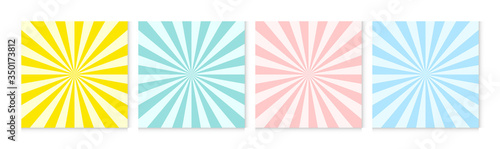 Background pattern sun ray abstract colorful pastel colors. Summer background design.