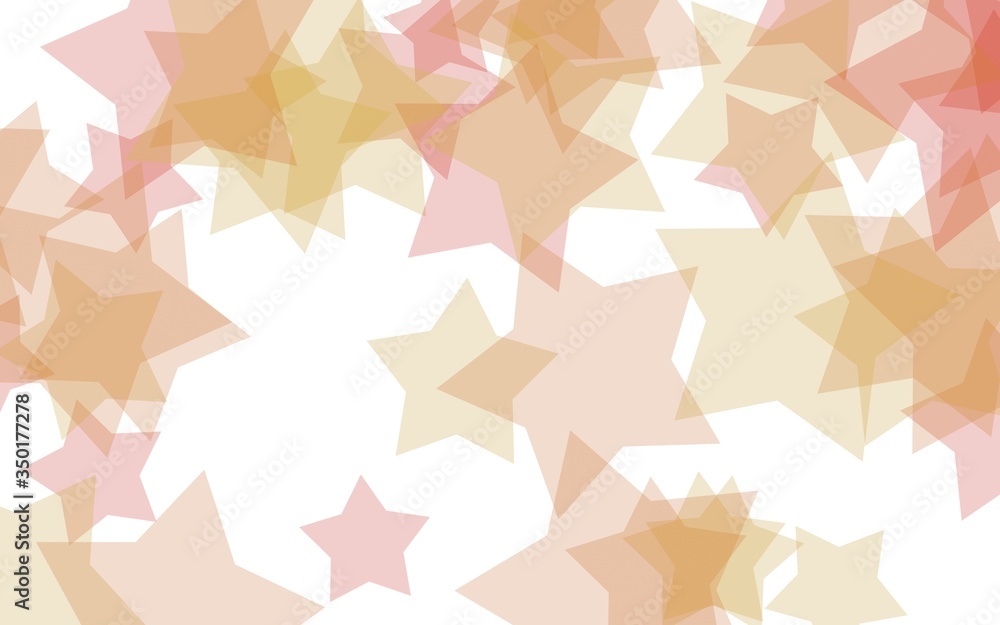 Multicolored translucent stars on a white background. Yellow tones. 3D illustration Multicolored translucent stars on a white background. Yellow tones. 3D illustration