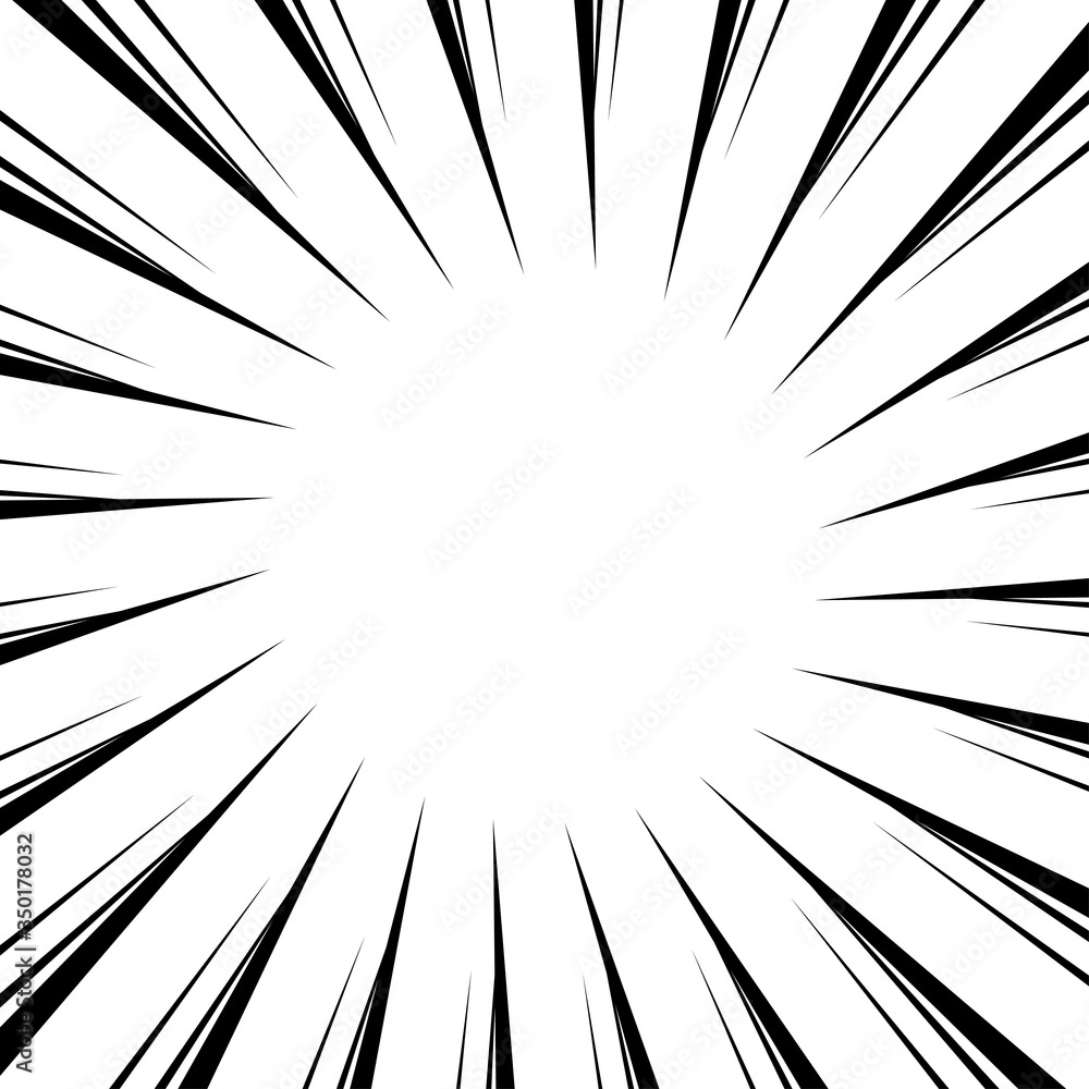 Obraz premium Retro comic background with radial lines. Vector illustration