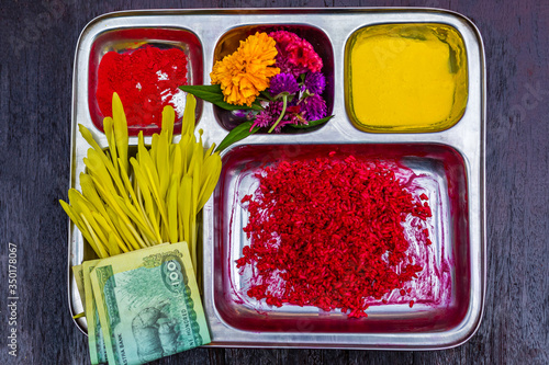 Tika and Jamara Plate for  Dashain Festival