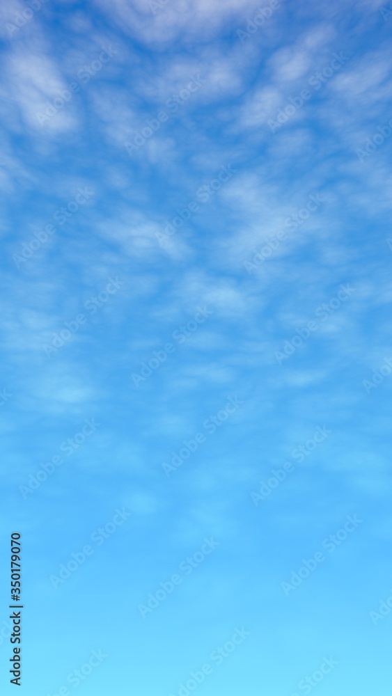 Blue sky background with white clouds. Cumulus white clouds in the clear blue sky in the morning. 3D illustration Blue sky background with white clouds. Cumulus white clouds in the clear blue sky in the morning. 3D illustration
