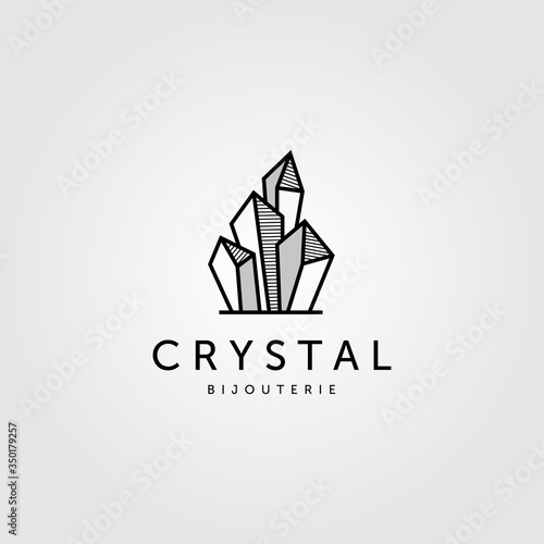 crystal rock stone logo vector jewelry illustration design