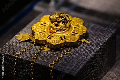 Golden seal of the emperor of China in the museum