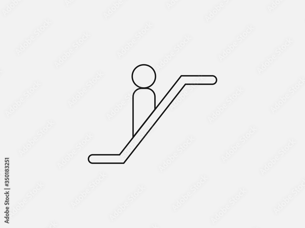 Escalator elevator icon. Vector illustration, flat design. Escalator elevator icon. Vector illustration, flat design.