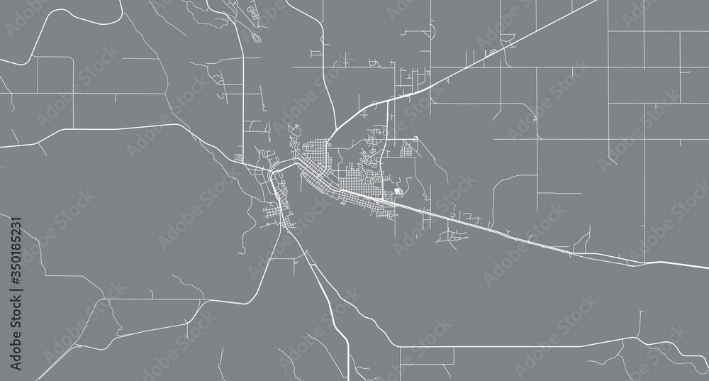 Urban vector city map of Pierre, USA. South Dakota state capital