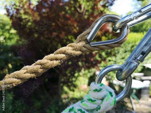 Konstfotografi Closeup view of a traditional rope with splice and thimble