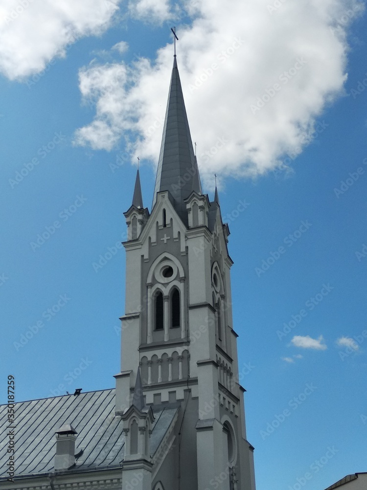 The most elegant architecture, blue sky, old churches in Europe The most elegant architecture, blue sky, old churches in Europe