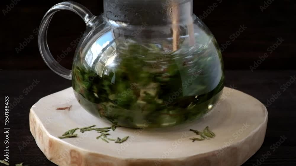Hot tea in glass teapot, chinese traditional tea ceremony Hot tea in glass teapot, chinese traditional tea ceremony