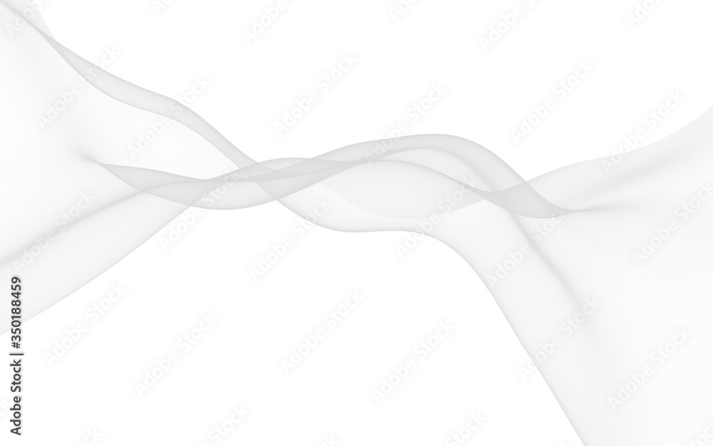 White abstract background. Fluttering white scarf. Waving on wind white fabric. 3D illustration White abstract background. Fluttering white scarf. Waving on wind white fabric. 3D illustration