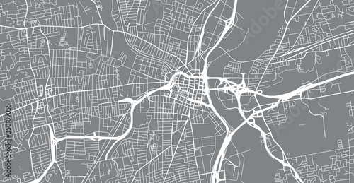 Urban vector city map of Hartford, USA. Connecticut state capital