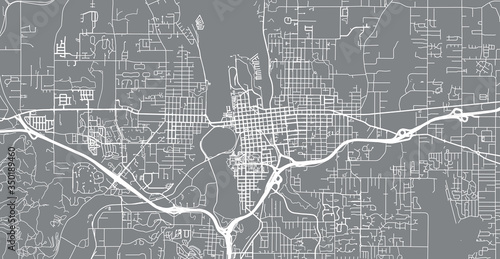 Urban vector city map of Olympia, USA. Washington state capital