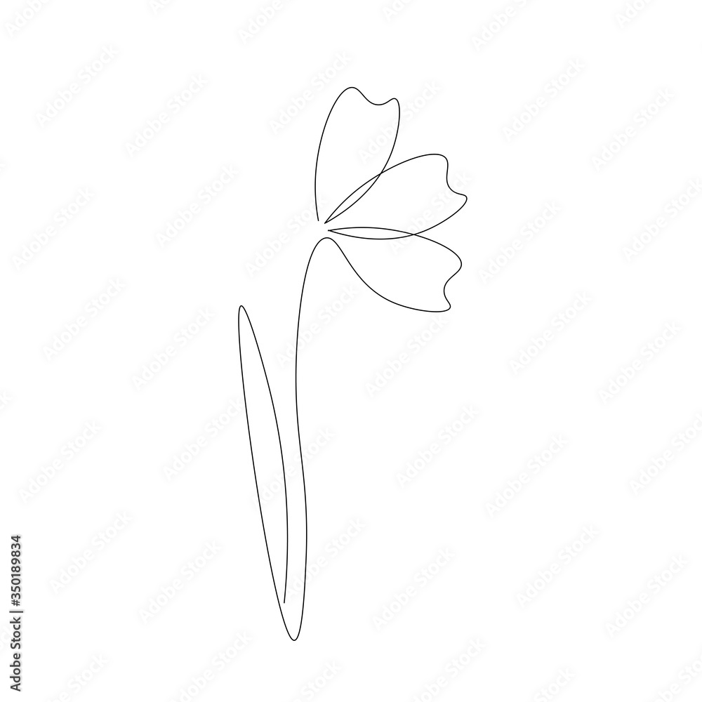 Flower silhouette on white background, vector illustration Flower silhouette on white background, vector illustration